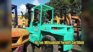 Certified Mitsubishi FD100 10 Ton Forklift Ready To Work