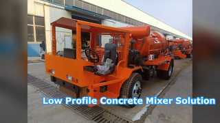 Compact Low Profile Concrete Mixer for Tight Tunnels