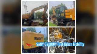 SANY SY200W Wheeled Excavator Fast Urban Job Site Mobility